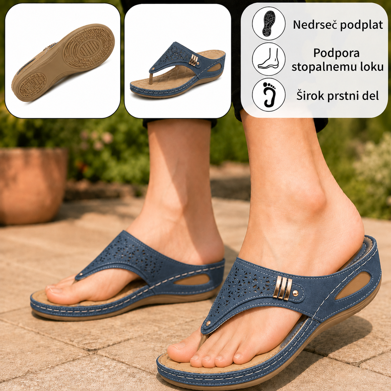 ⏰ Zadnji dan – 50 % POPUST! Ne zamudite! ✅️ Udobni sandali z oporo stopalnemu loku – ergonomsko oblikovani za lajšanje bolečin v stopalih.
