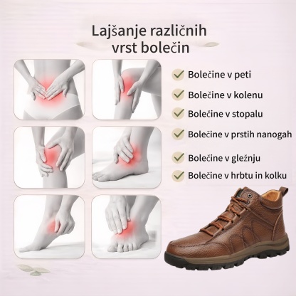 🐂 Italijanski ortopedski udobni čevlji iz telečje kože 🦶 Podpora stopalnega loka za zmanjšanje pritiska na stopalo ✅ Nedrseč podplat za stabilno in udobno hojo