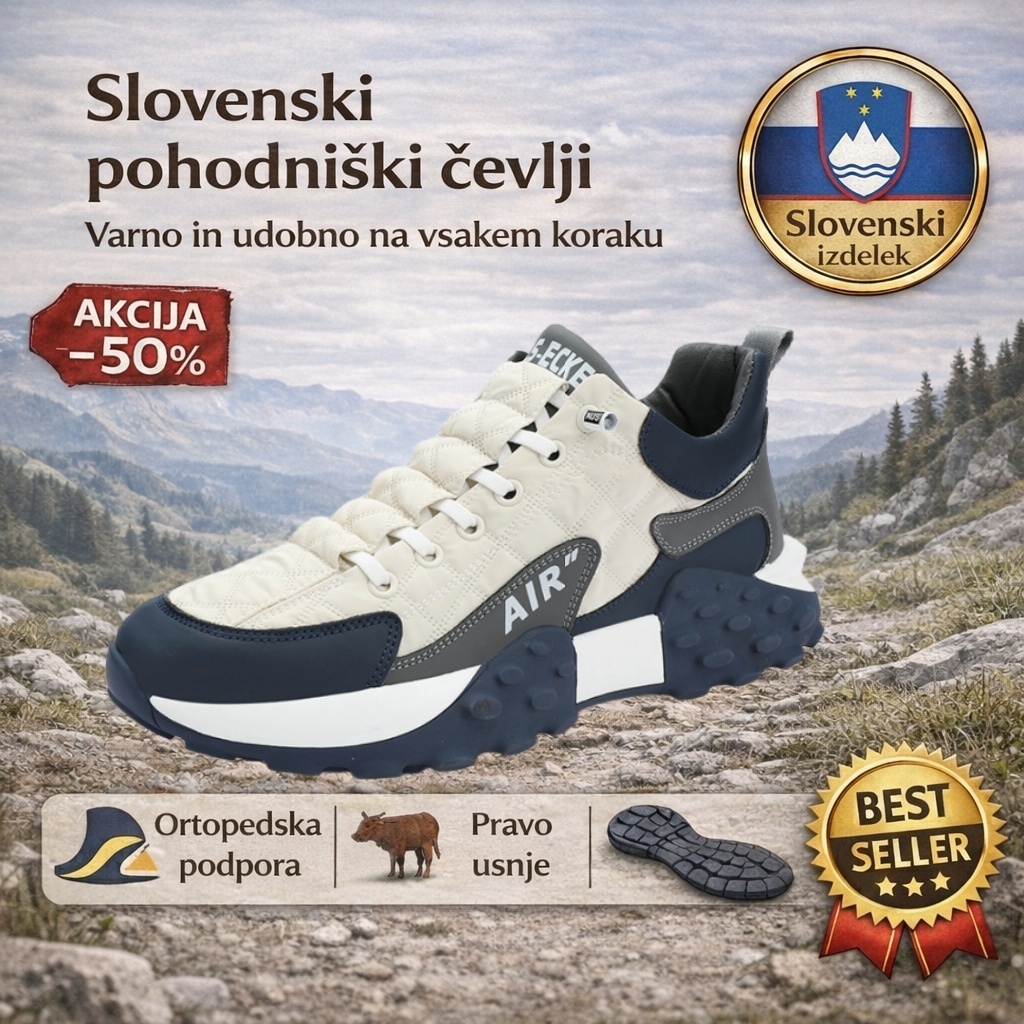 🔥Zadnji dan! 50 % popust! ⏰Ergonomsko oblikovani čevlji za prosti čas ✅ Mehki in udobni, z odlično oporo🦶 Učinkovito lajšajo bolečine v stopalih