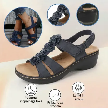 🔥 Ženski poletni ortopedski sandali: podpora za stopalni lok, ravna peta, širok kroj. Idealni za tiste, ki trpijo zaradi plantarnega fasciitisa. Enostavni, udobni in neboleči pri vsakem koraku. ✅