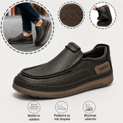 🎉 Danes -50 %! 👞 Moški usnjeni čevlji za vsak dan 🐂 Izdelani iz kakovostnega govejega usnja   ✅ Zračni in izjemno udobni  🦶 Nudijo podporo loku stopala—Učinkovito blaženje udarcev ✅Primerni za celodnevno hojo brez nelagodja