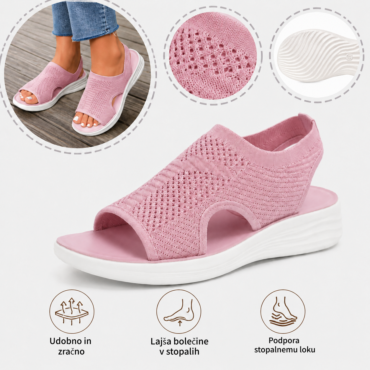 ⏰ Samo danes -50%!  👡 Udobni sandali z oporo za stopalni lok 🦶 Ergonomska zasnova za celodnevno udobje pri hoji ✅