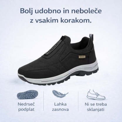 Moški ortopedski semiš čevlji 🦶 Podpora stopalnega loka za lajšanje bolečin. 💧 Vodoodporni in nedrseči. ✅ Enostavno obuvanje in sezuvanje brez sklanjanja.