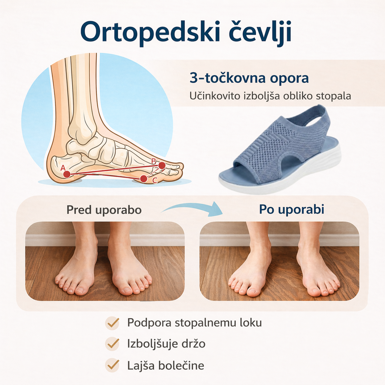 ⏰ Samo danes -50%!  👡 Udobni sandali z oporo za stopalni lok 🦶 Ergonomska zasnova za celodnevno udobje pri hoji ✅