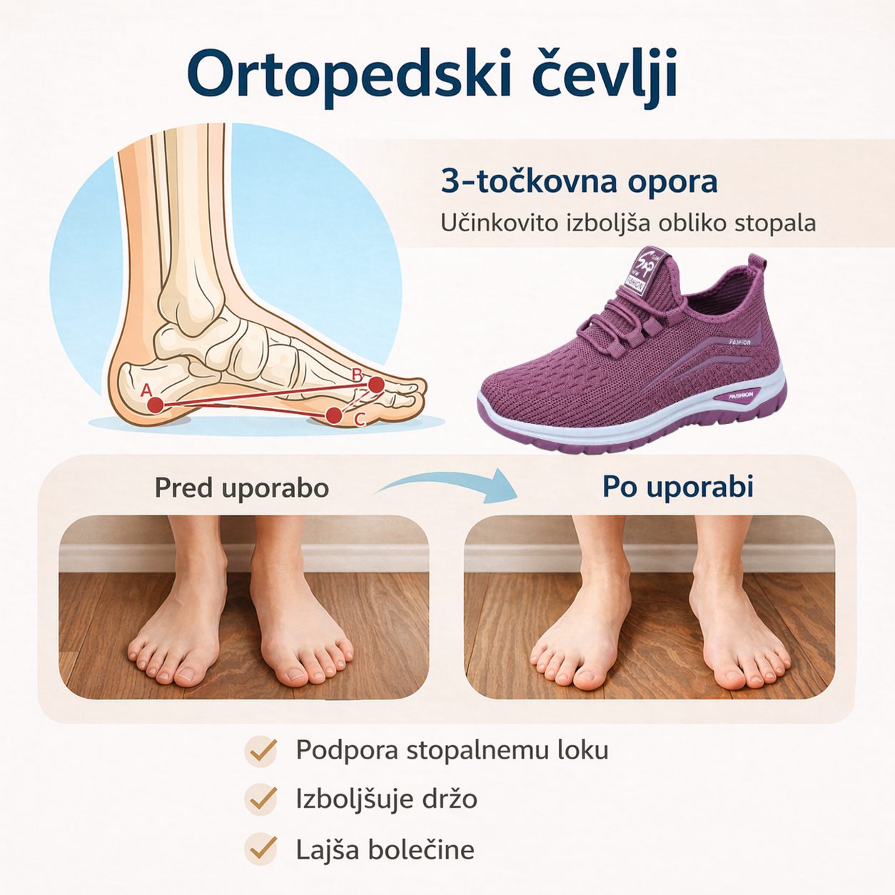 🎁Posebna ponudba: 50 %⏰ Ergonomski ortopedski čevlji - Podpora za lok 👞 Enostavno lajšanje bolečin v stopalih