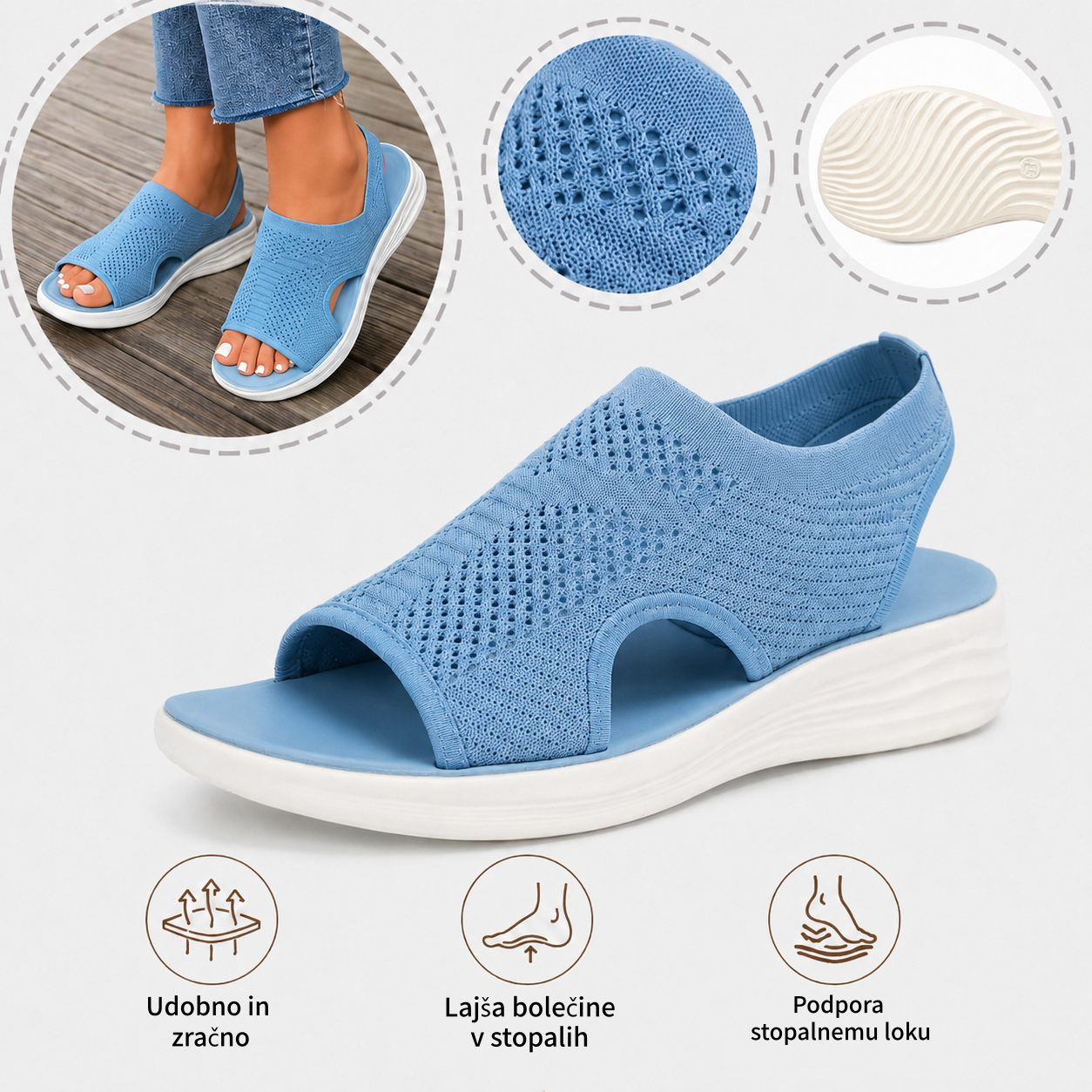 ⏰ Samo danes -50%!  👡 Udobni sandali z oporo za stopalni lok 🦶 Ergonomska zasnova za celodnevno udobje pri hoji ✅