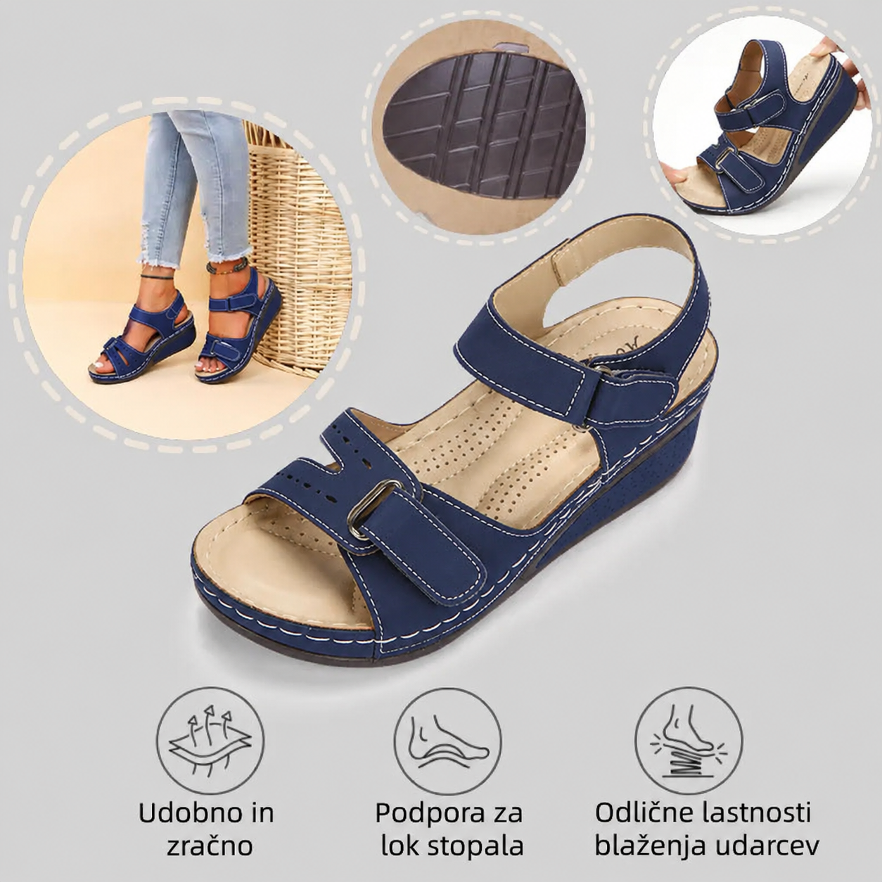 🔥Časovno omejen 50% popust - Poletni ortopedski sandali - Ergonomska