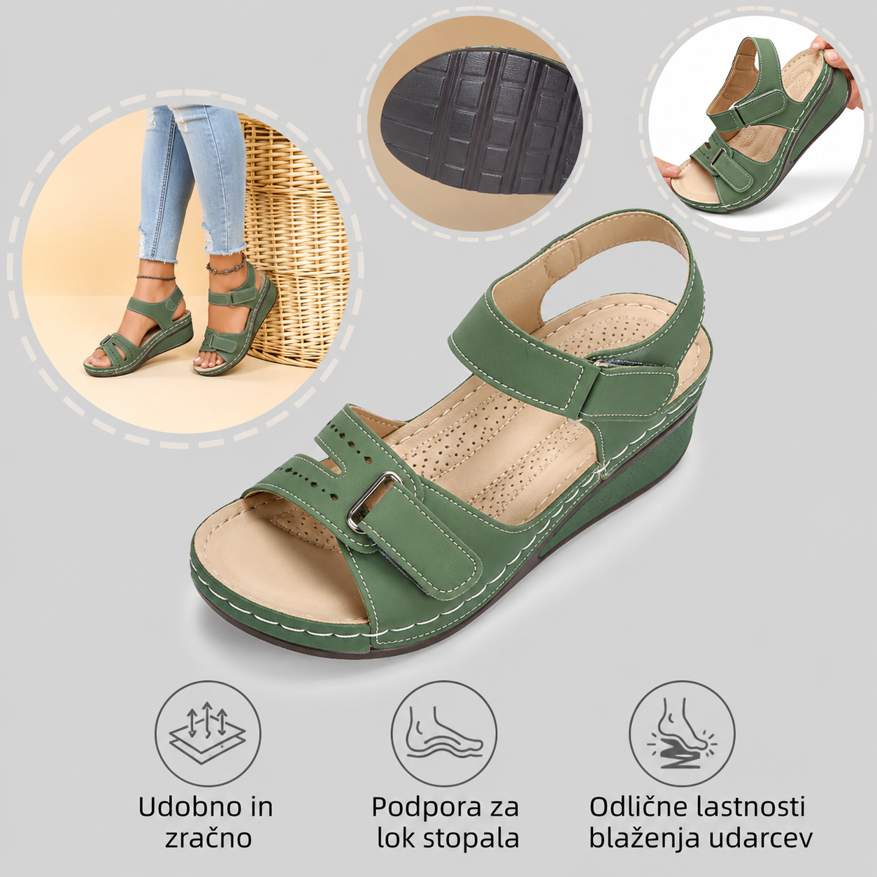 🔥 Ženski poletni ortopedski sandali | Ergonomsko oblikovana opora za stopalni lok – udobna za dolge sprehode | Nedrseči in zračni ✅