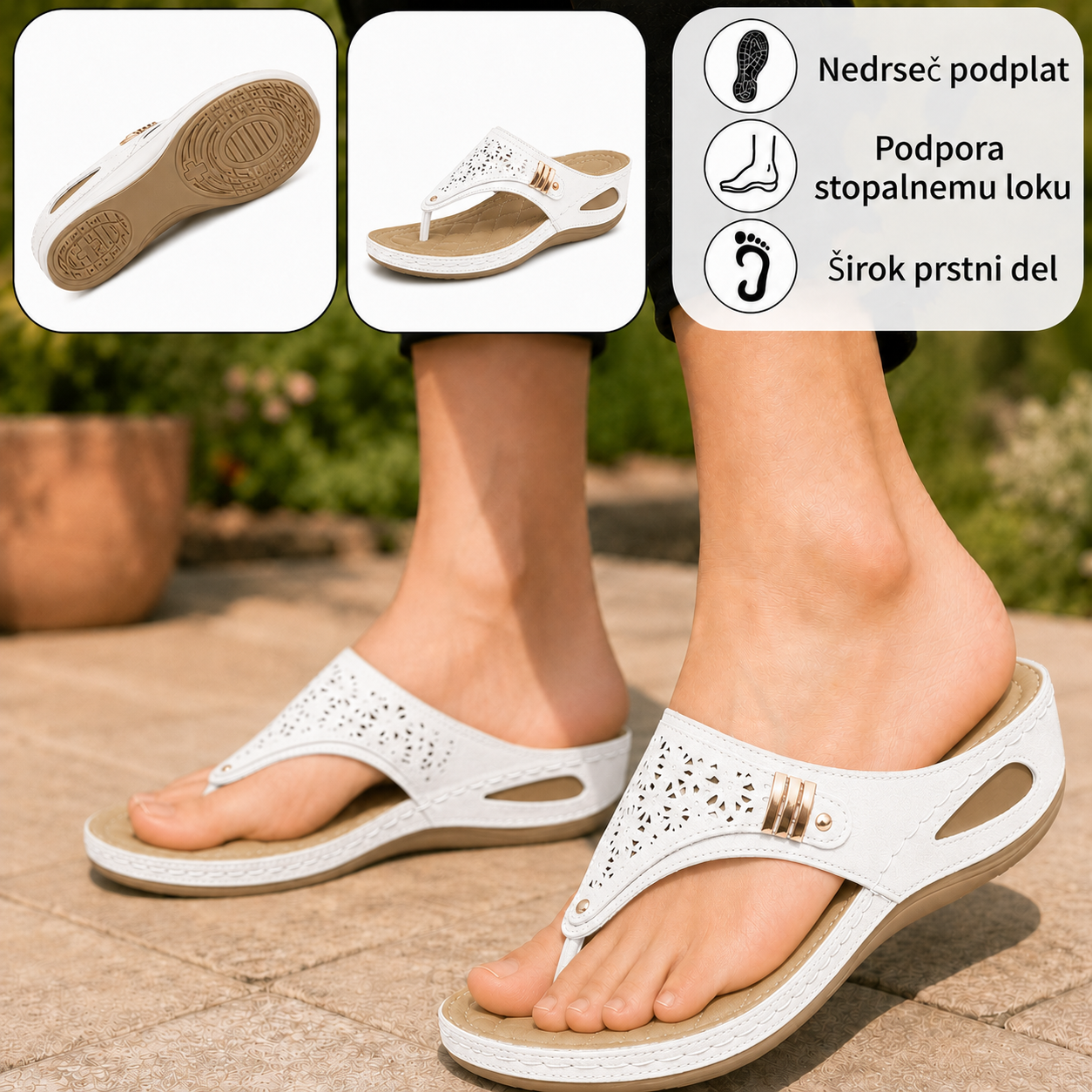 ⏰ Zadnji dan – 50 % POPUST! Ne zamudite! ✅️ Udobni sandali z oporo stopalnemu loku – ergonomsko oblikovani za lajšanje bolečin v stopalih.