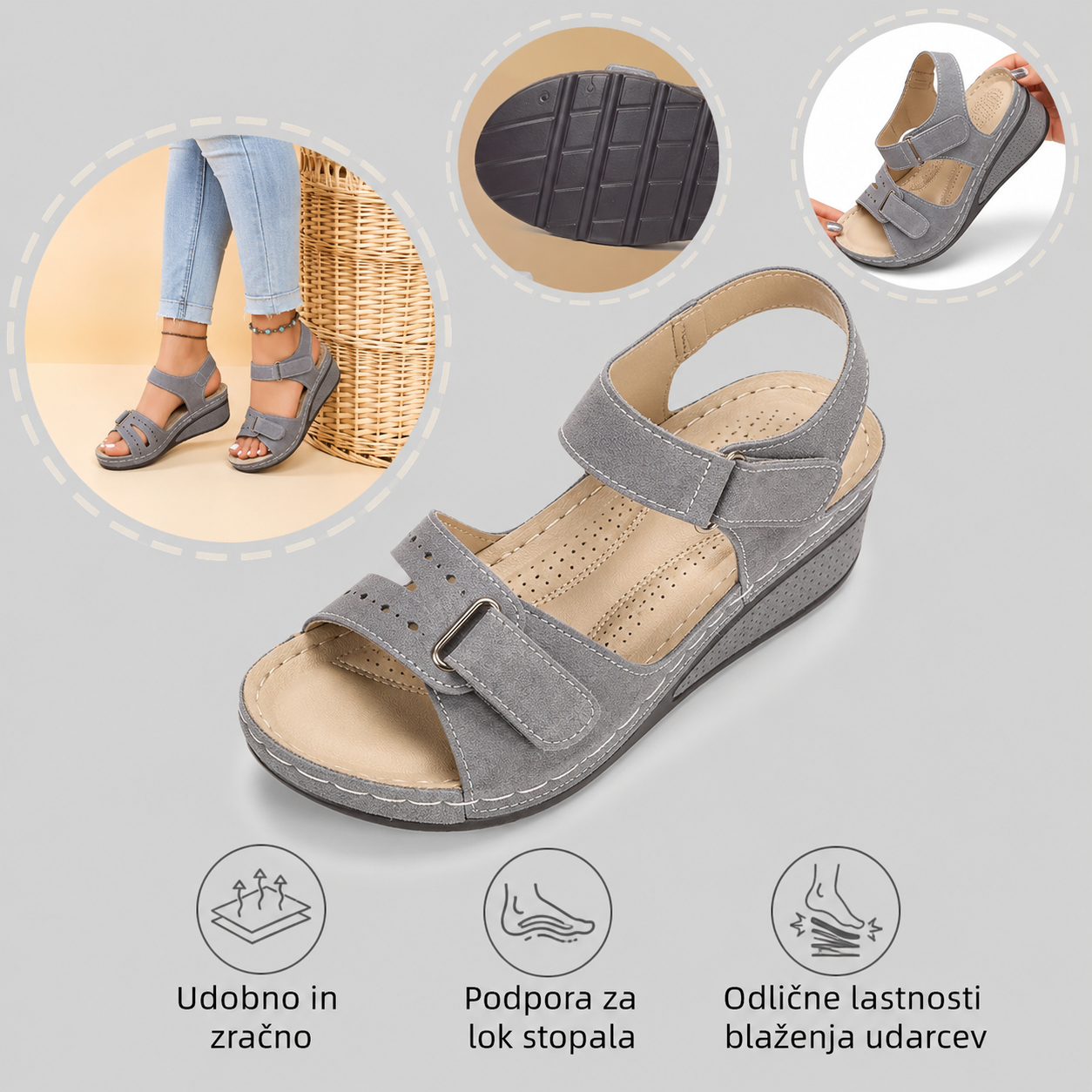 🔥Časovno omejen 50% popust - Poletni ortopedski sandali - Ergonomska