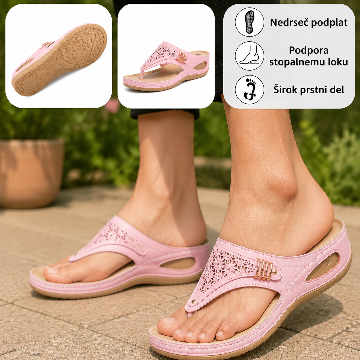 ⏰ Zadnji dan – 50 % POPUST! Ne zamudite! ✅️ Udobni sandali z oporo stopalnemu loku – ergonomsko oblikovani za lajšanje bolečin v stopalih.
