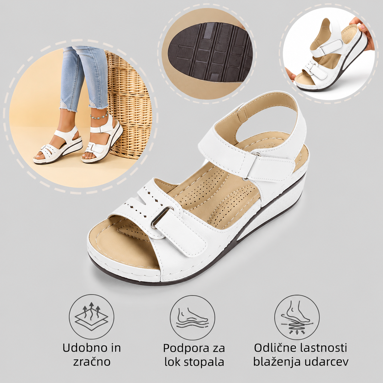 🔥Časovno omejen 50% popust - Poletni ortopedski sandali - Ergonomska