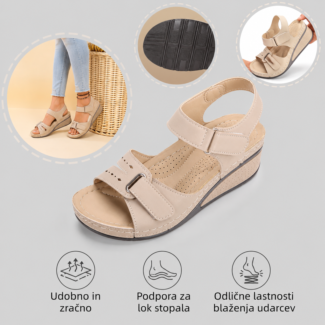 🔥 Ženski poletni ortopedski sandali | Ergonomsko oblikovana opora za stopalni lok – udobna za dolge sprehode | Nedrseči in zračni ✅