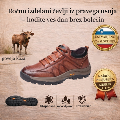 🐂 Ročno izdelani moški čevlji, iz telečjega usnja ✅ Pametni ortopedski čevlji + opora za gleženj 🦶 Udobni in nedrseči (idealni za ljudi s težavami s stopali!)