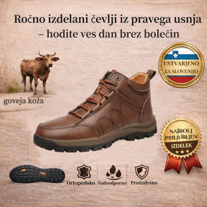 🐂 Ročno izdelani moški čevlji, iz telečjega usnja ✅ Pametni ortopedski čevlji + opora za gleženj 🦶 Udobni in nedrseči (idealni za ljudi s težavami s stopali!)