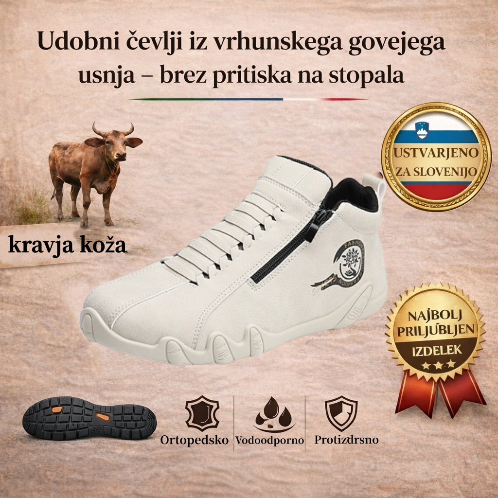 🎁Zadnji dan za 50 % popust, ne zamudite!⏰Izdelano iz avstralske telečje kože🐂Opora za stopala - lajša bolečine v stopalih✅Vodoodporno in nedrseče, udobno za hojo.