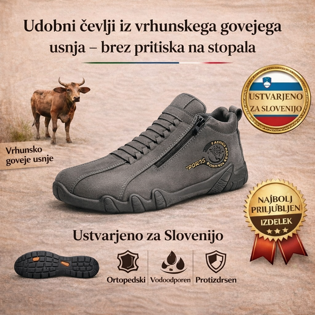 🎁Zadnji dan za 50 % popust, ne zamudite!⏰Izdelano iz avstralske telečje kože🐂Opora za stopala - lajša bolečine v stopalih✅Vodoodporno in nedrseče, udobno za hojo.