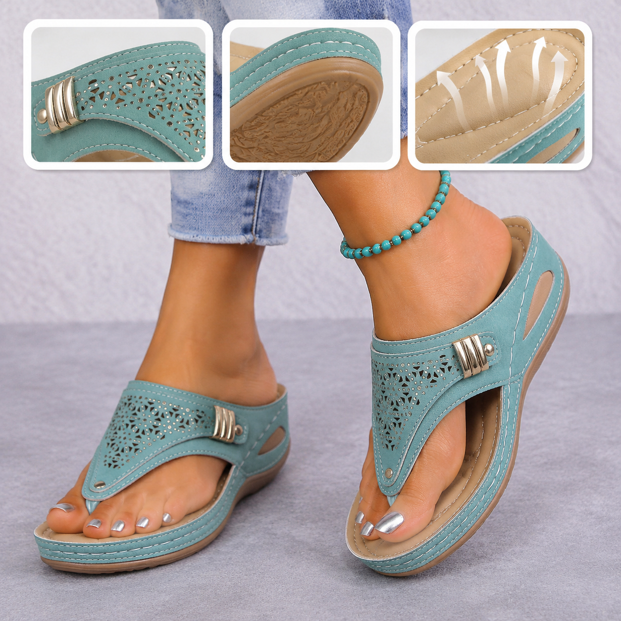 ⏰ Samo danes -50%! 👡 Udobni sandali z oporo za stopalni lok 🦶 Ergonomska zasnova za celodnevno udobje pri hoji ✅