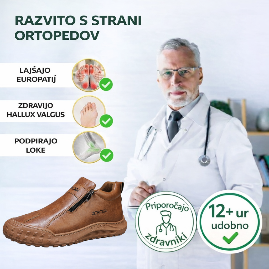 ⏰50 % popusta danes, ne zamudite! 🔥 Moški ortopedski čevlji, ročno izdelano pravo usnje 🐂 Vodoodporni in nedrseči ✅ Podpora stopalnega loka za celodnevno udobje