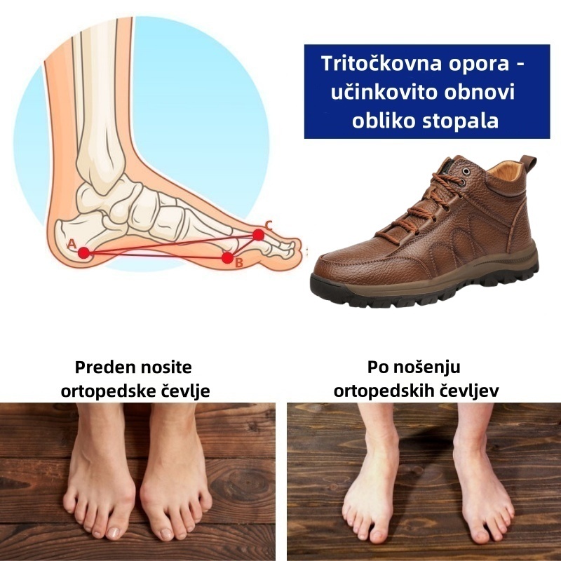 🐂 Moški ortopedski čevlji iz avstralske telečje kože 👞 Ročno šivani, vodoodporni in nedrseči ✅ Podpora za stopalni lok: udobna hoja ✅