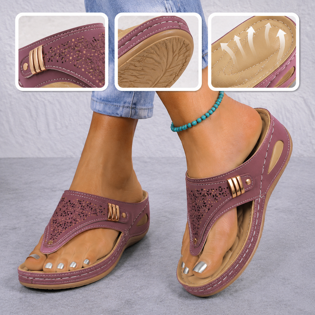 ⏰ Samo danes -50%! 👡 Udobni sandali z oporo za stopalni lok 🦶 Ergonomska zasnova za celodnevno udobje pri hoji ✅