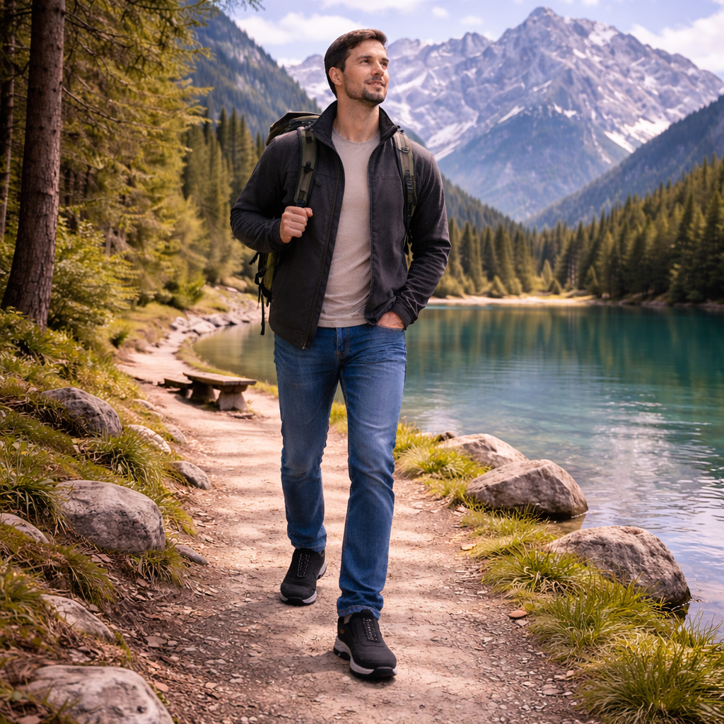 🔷Luksuzni moški ortopedski semiš čevlji, enostavni za obuvanje in sezuvanje brez sklanjanja🦶Opora za lok stopala za lajšanje bolečin