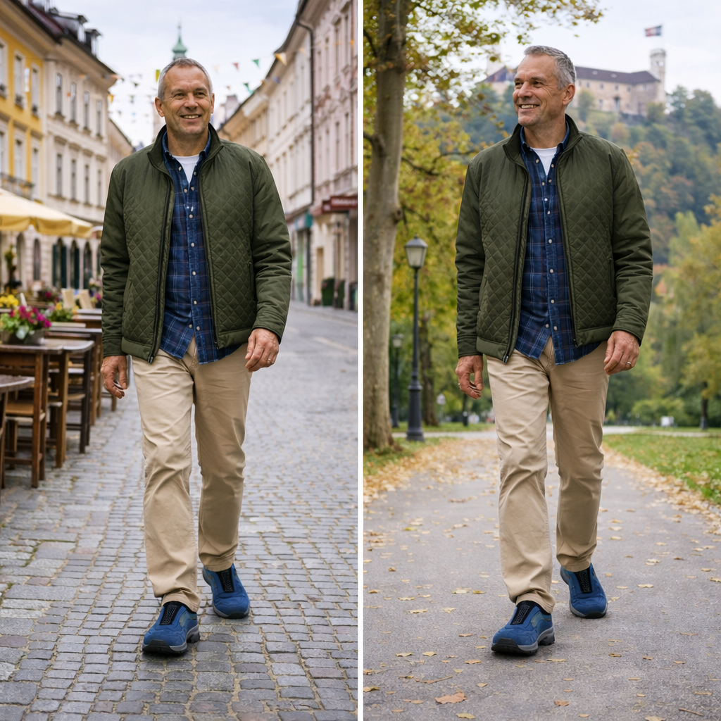 Moški ortopedski semiš čevlji 🦶 Podpora stopalnega loka za lajšanje bolečin. 💧 Vodoodporni in nedrseči. ✅ Enostavno obuvanje in sezuvanje brez sklanjanja.