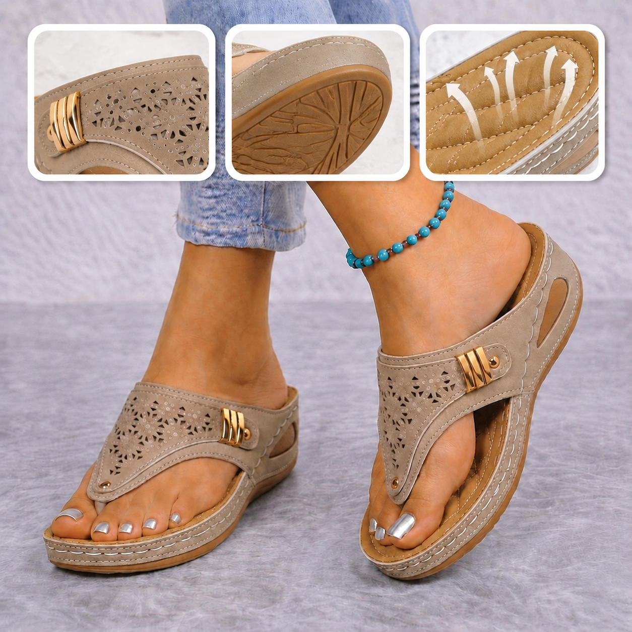 ⏰ Samo danes -50%! 👡 Udobni sandali z oporo za stopalni lok 🦶 Ergonomska zasnova za celodnevno udobje pri hoji ✅