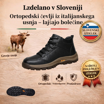 lunmens® – 🐂 Ročno izdelani moški čevlji iz telečje kože ✅ Inteligentni ortopedski čevlji + opora za gležnje 🦶 Udobni in nedrseči (primerni za tiste s težavami s stopali!)