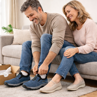 Moški ortopedski semiš čevlji 🦶 Podpora stopalnega loka za lajšanje bolečin. 💧 Vodoodporni in nedrseči. ✅ Enostavno obuvanje in sezuvanje brez sklanjanja.