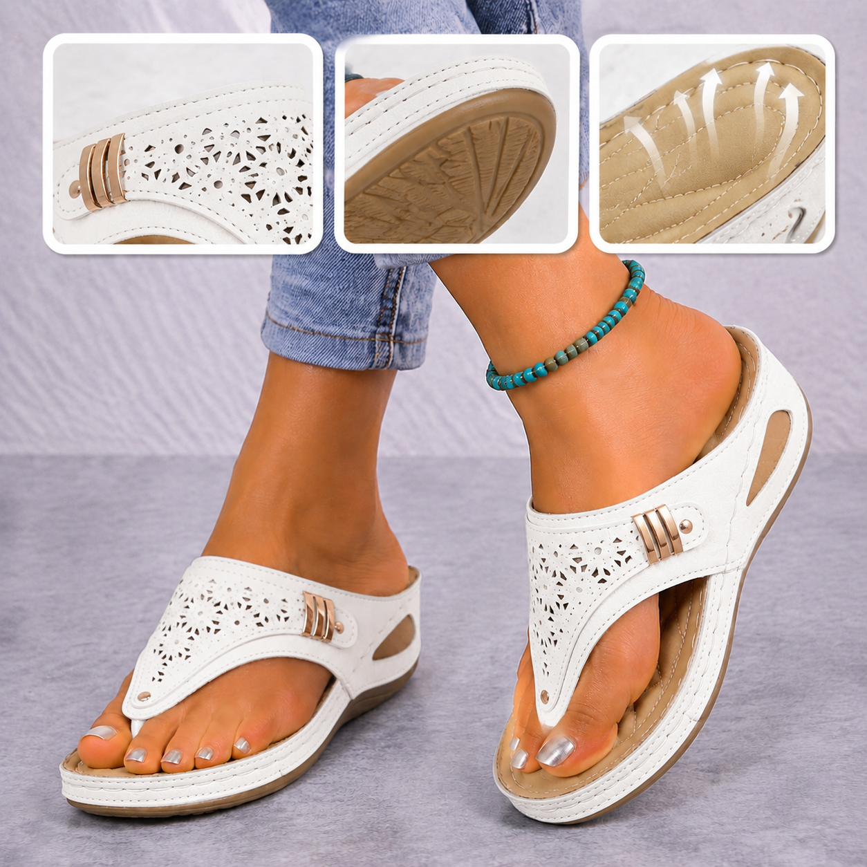 ⏰ Samo danes -50%! 👡 Udobni sandali z oporo za stopalni lok 🦶 Ergonomska zasnova za celodnevno udobje pri hoji ✅