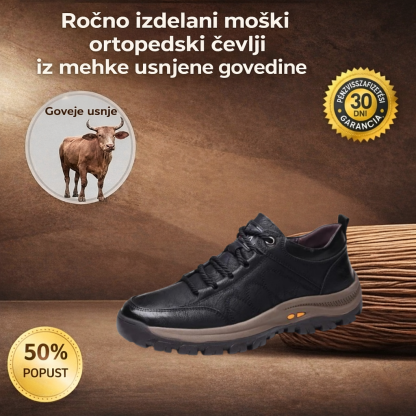 ⏰50 % popusta danes, ne zamudite! 🐂 Moški ortopedski čevlji, ročno izdelani iz avstralske kravje kože ✅ Lajšajo bolečine v stopalih ✅ Vodoodporni in nedrseči, udobni za nošenje.