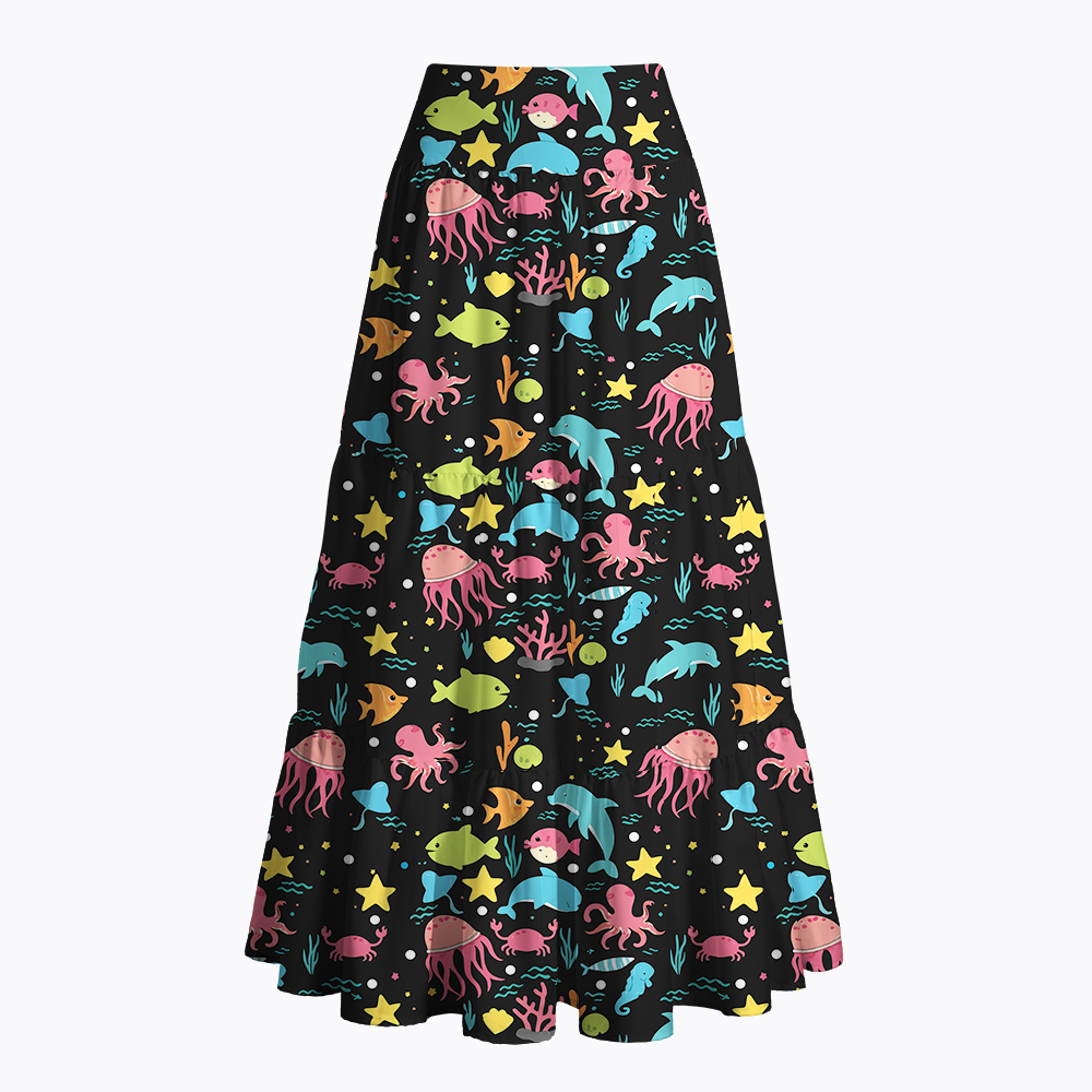 We Are All Different But We All Swim Together School Kindness Inclusion Maxi Skirt