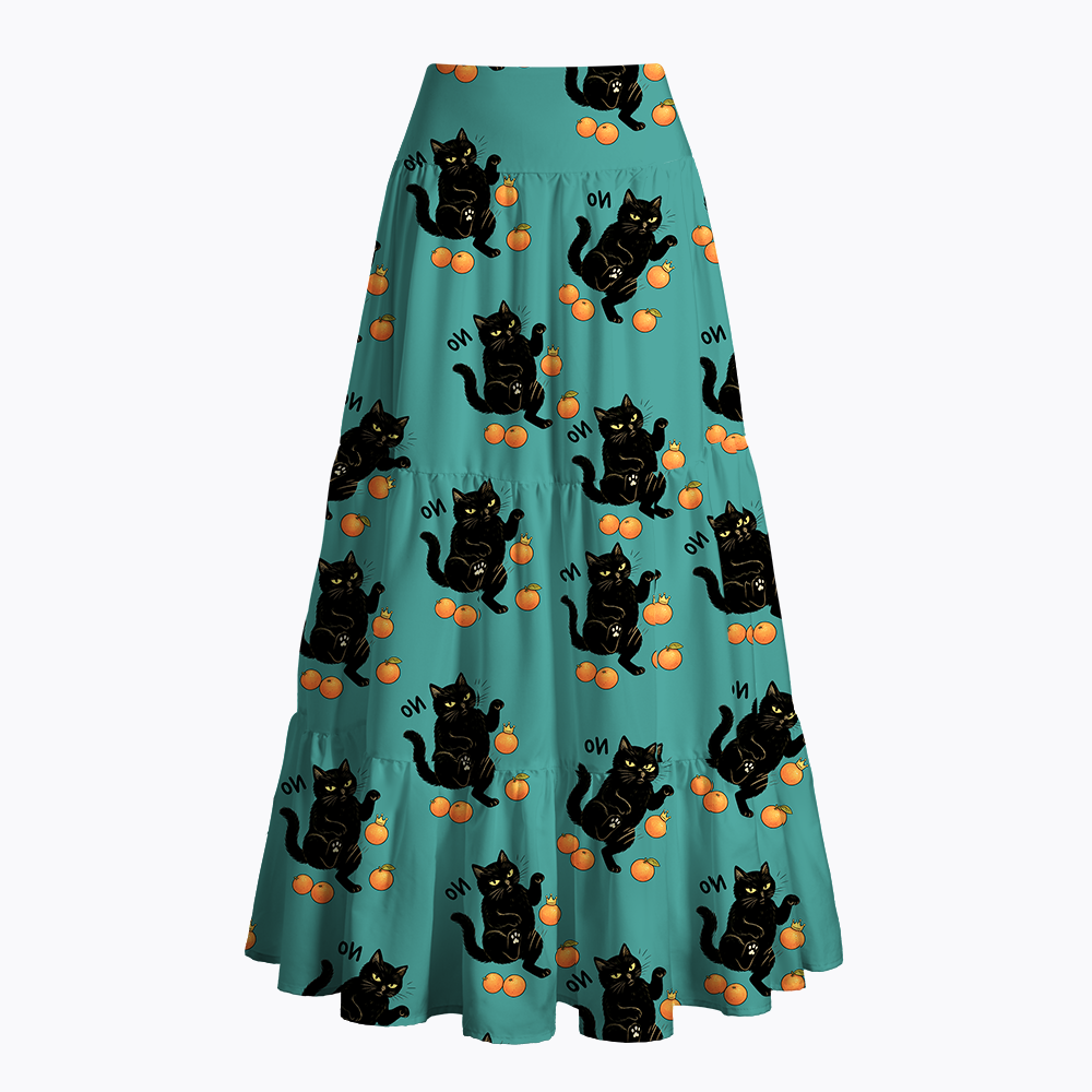 No Kings Black Cat Maxi Skirt