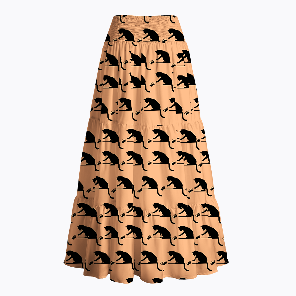 No Kings Cat Funny Maxi Skirt