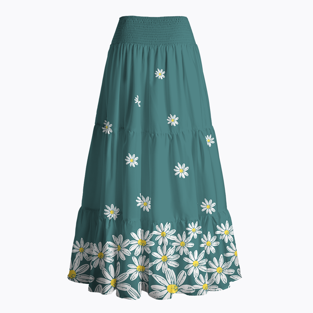 Floral Daisy Maxi Skirt