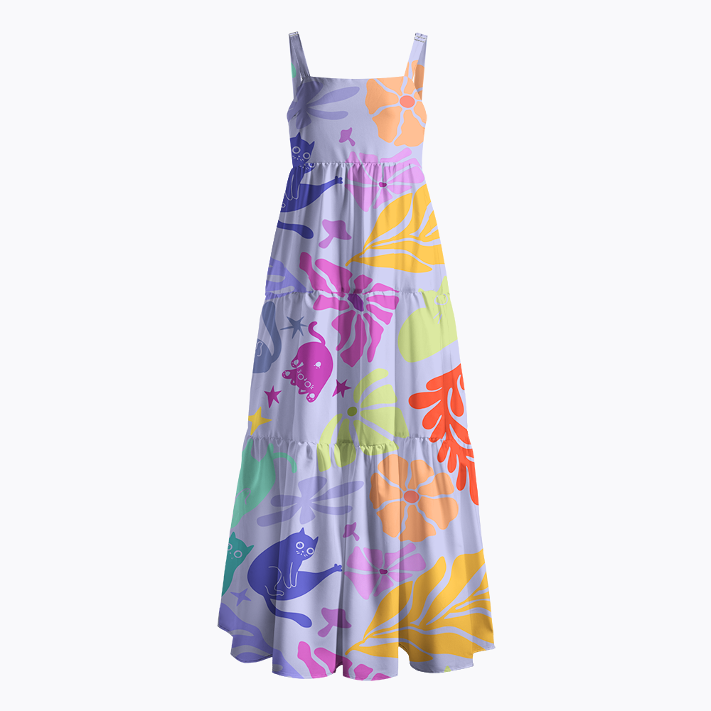 Rainbow Cats Maxi Dress