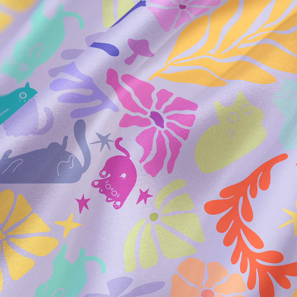 Rainbow Cats Satin Cross Back Mini Dresses