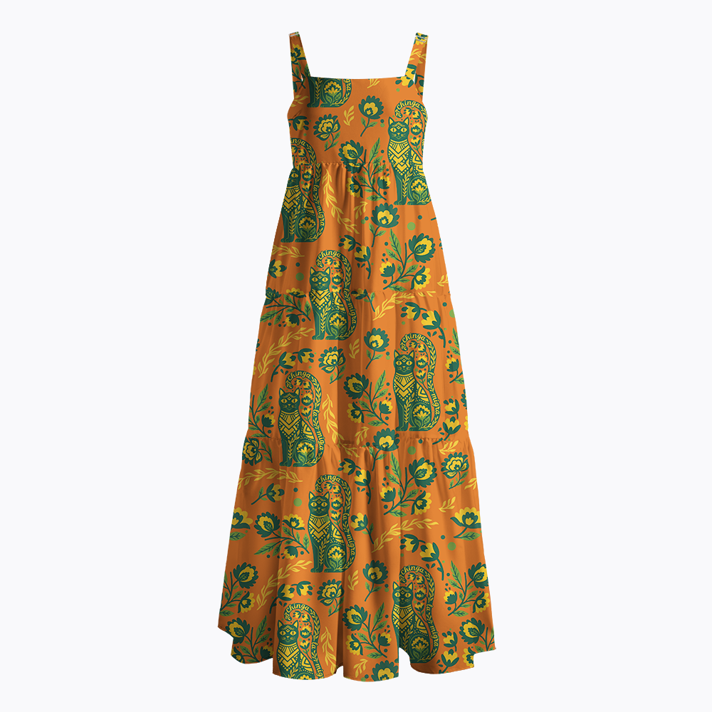 Subtle Chinga La Migra Cat Maxi Dress