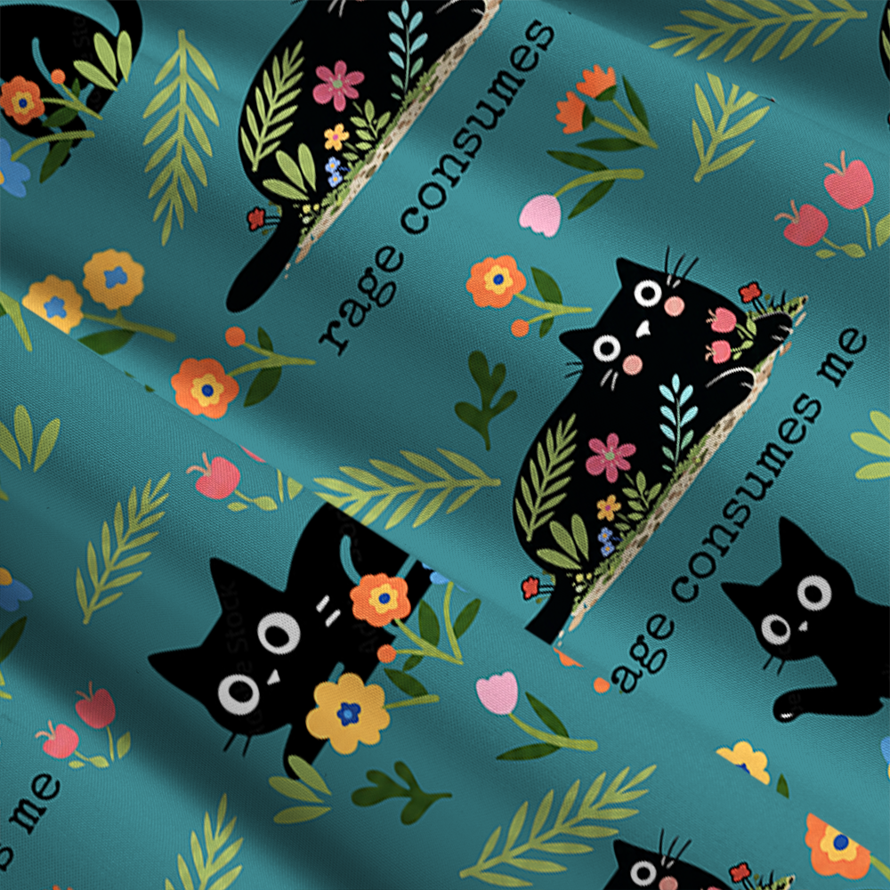 Rage Consumes Me Cat Maxi Skirt