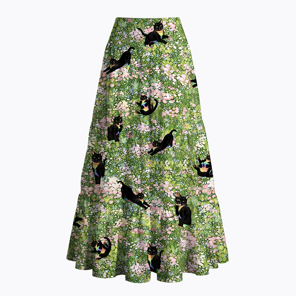 LGBTQ Pride Tuxedo Cat Maxi Skirt