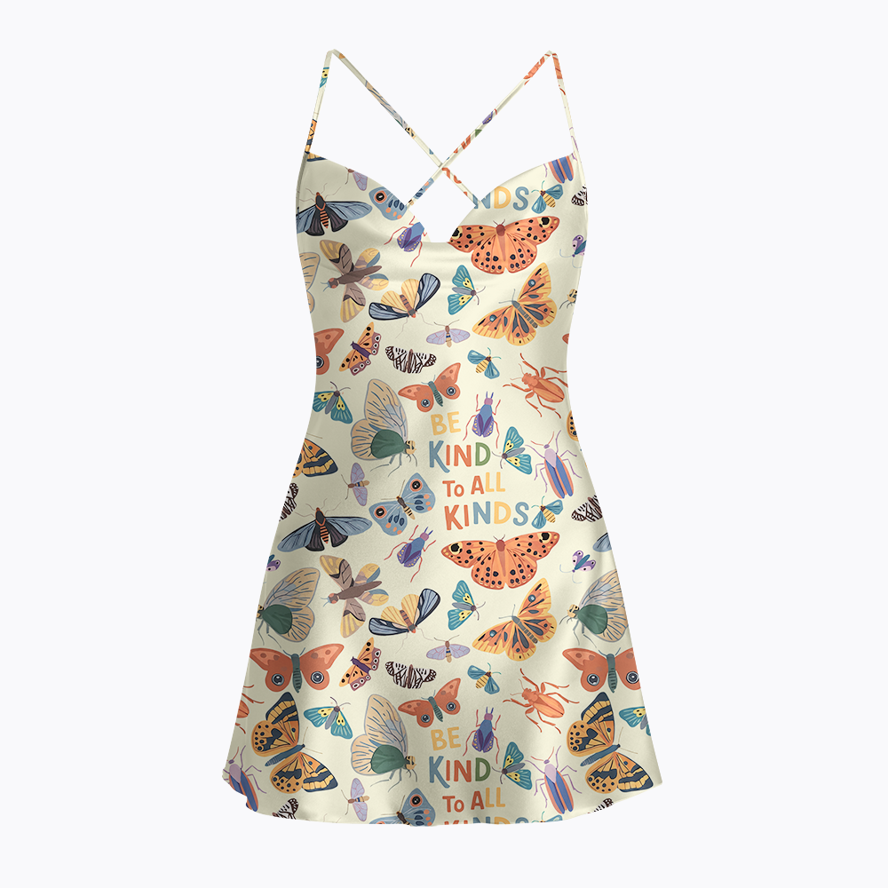 Be Kind to All Kinds Satin Cross Back Mini Dresses