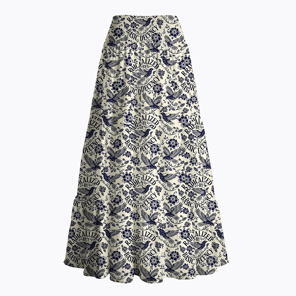 Be Kind to All Kinds Floral Bird Maxi Skirt