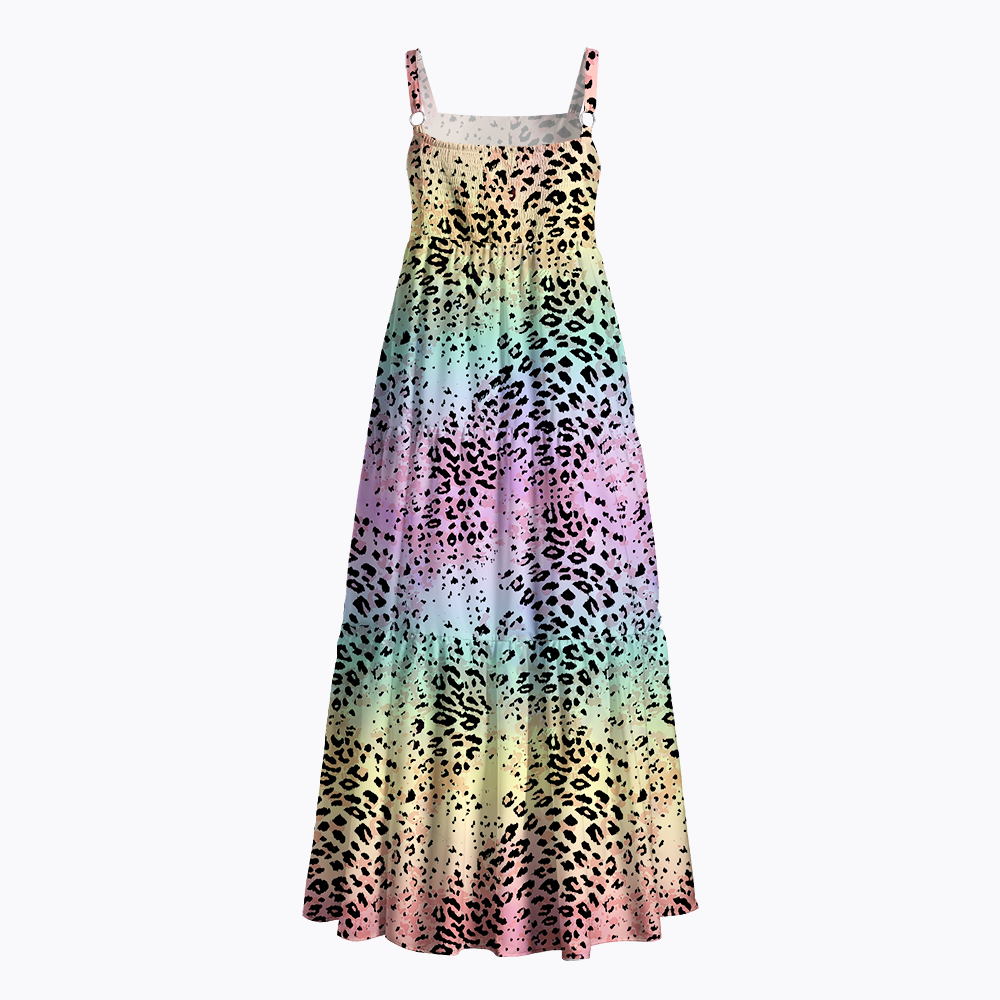 Pastel Rainbow Leopard Pride LGBTQ+ Maxi Dress