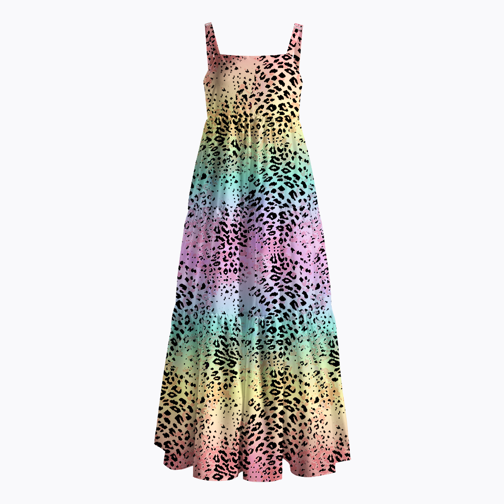 Pastel Rainbow Leopard Pride LGBTQ+ Maxi Dress