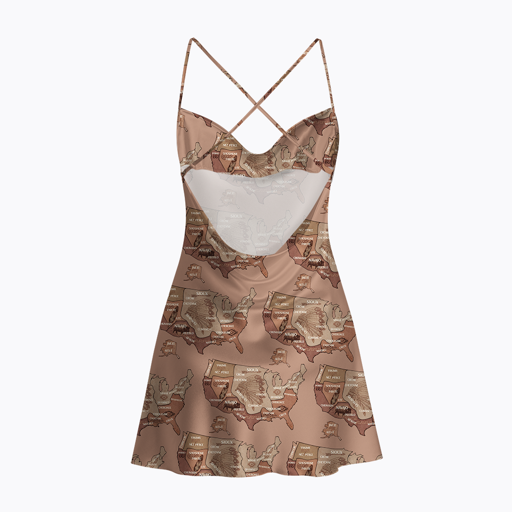 United States Without Illegal Aliens Satin Cross Back Mini Dresses