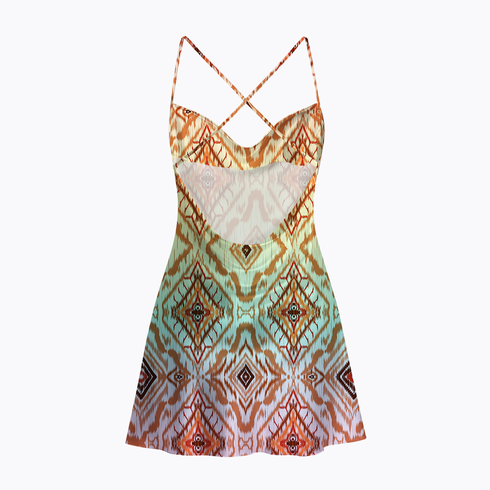 Multicultural Boho LGBTQ Satin Cross Back Mini Dresses