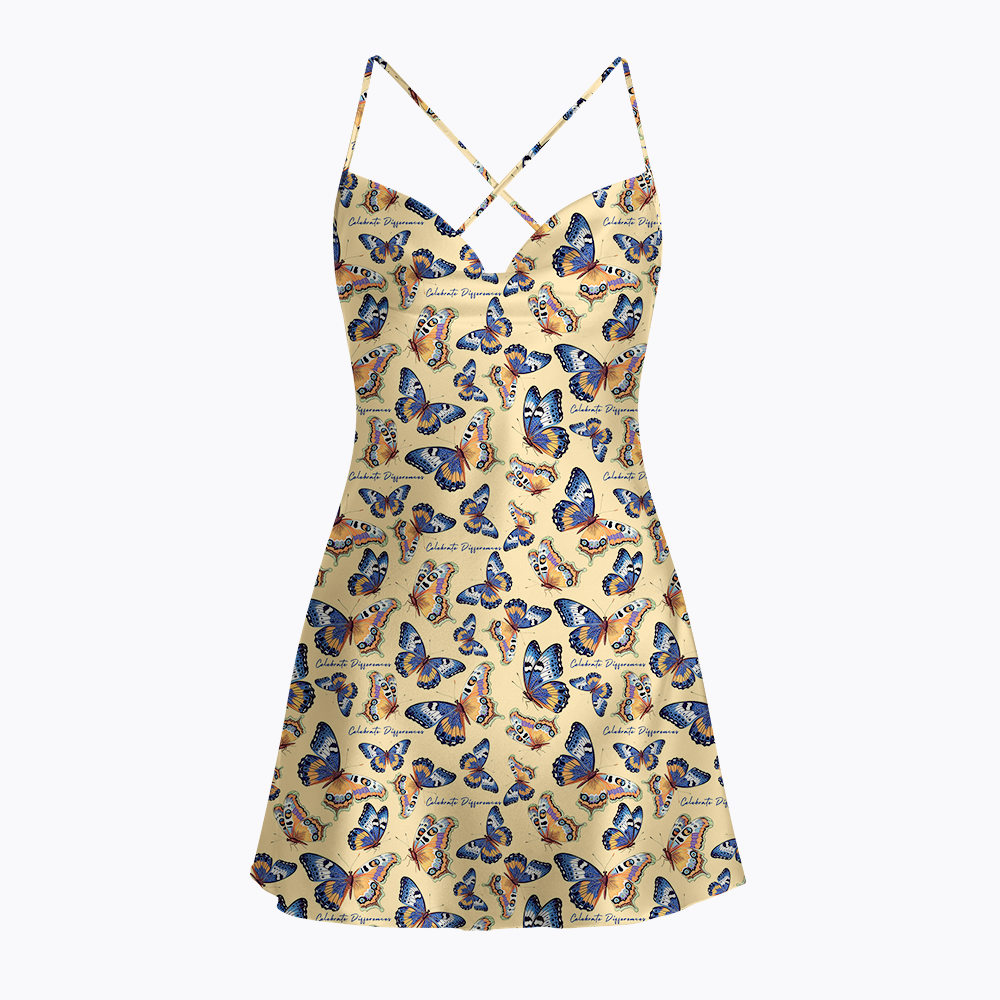 Celebrate Differences Satin Cross Back Mini Dresses