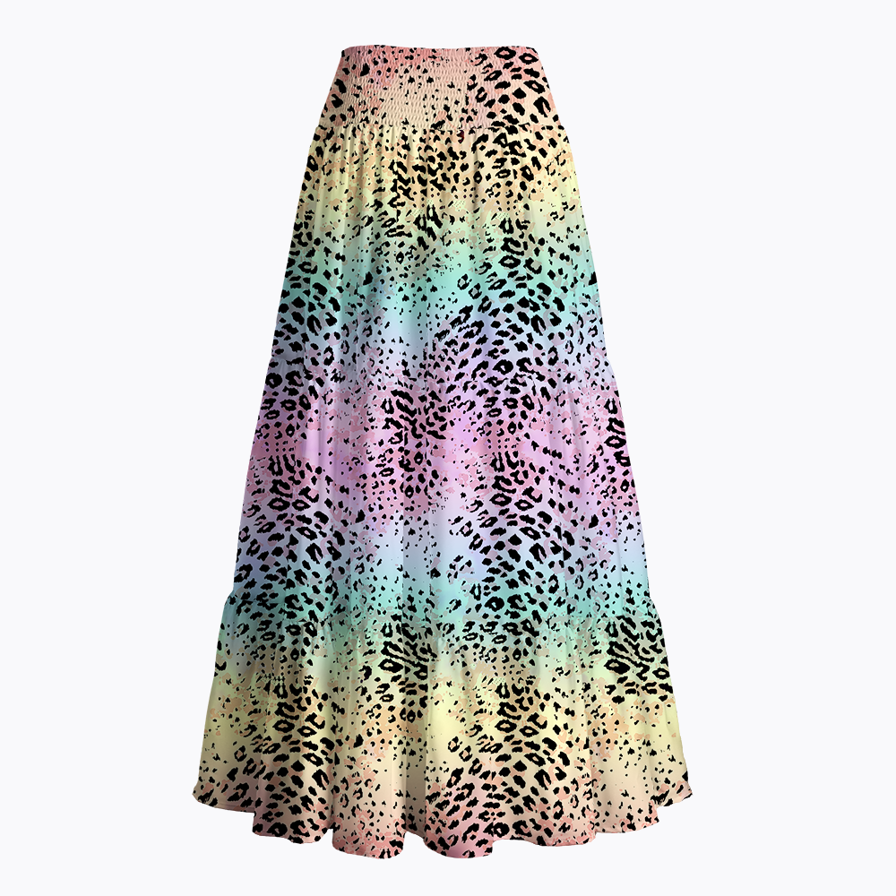 Pastel Rainbow Leopard Pride LGBTQ+ Maxi Skirt