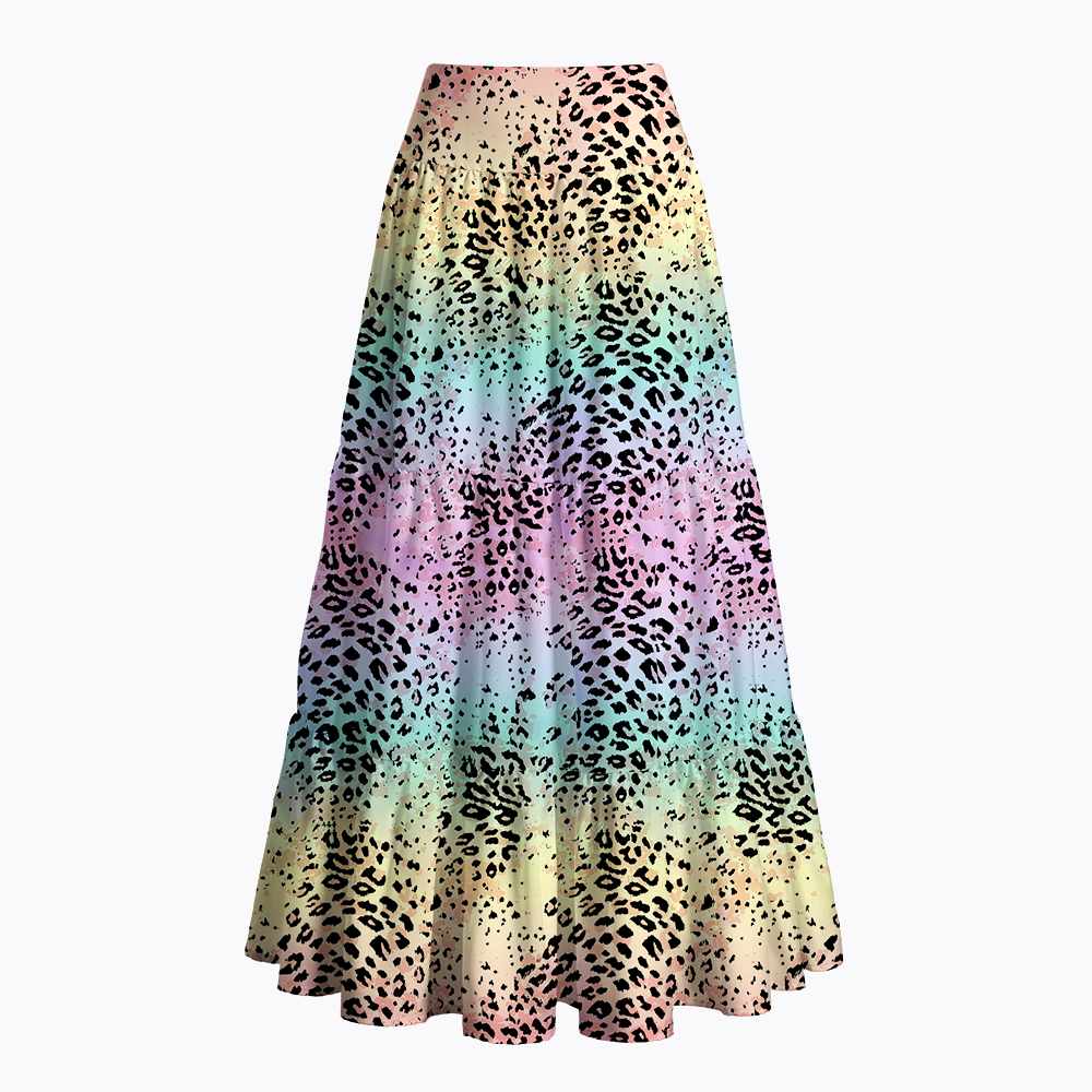 Pastel Rainbow Leopard Pride LGBTQ+ Maxi Skirt